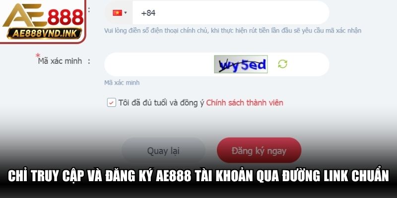 Chỉ truy cập và đăng ký AE888 tài khoản qua đường link chuẩn xác